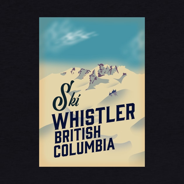 Whistler,Vancouver, British Columbia ski poster by nickemporium1